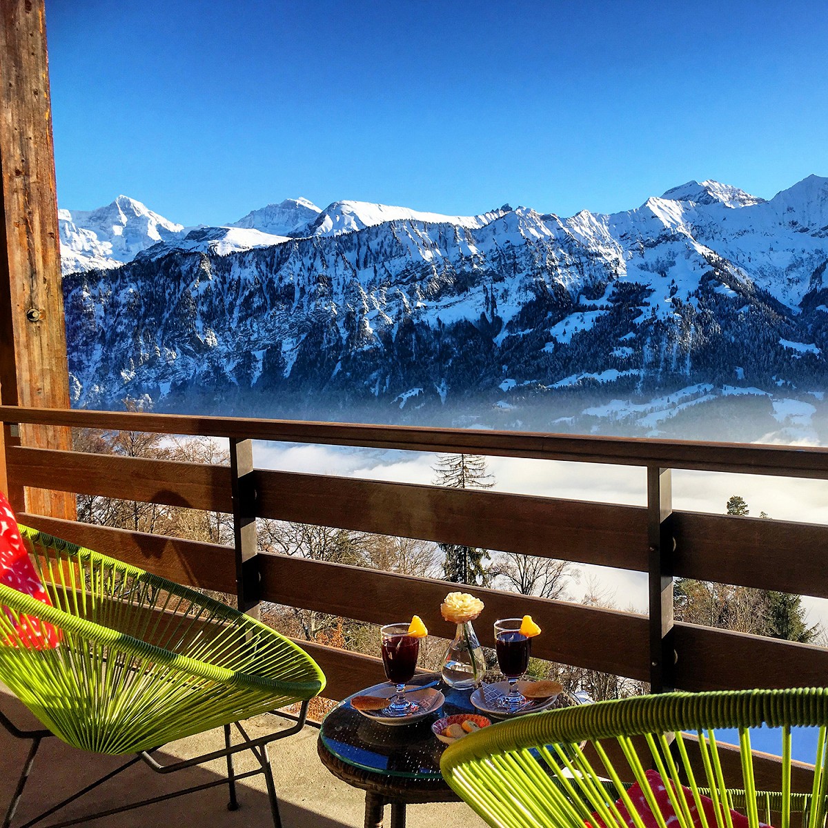 Hotel Restaurant Gloria Beatenberg-Switzerland balcony view